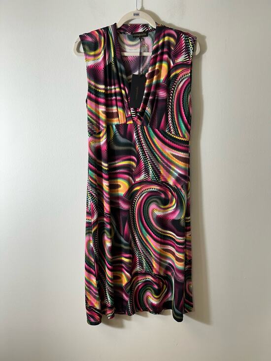 Conquista Dresses & Skirts - Conquista V-Neck Sleeveless Jersey Empire Line Dress EU 46 US 1X 14 Retro Style